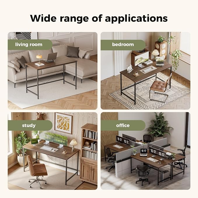 Mericonia 32x16 Inch Computer Desk, 0.6" Thick Small Office Table | Modern Simple Style, Small Study & Writing Table for Home Bedroom Work Walnut
