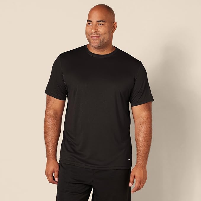 Amazon Essentials Men's Moisture Wicking Breathable Active Performance Tech Gym T-Shirts, Pack of 2