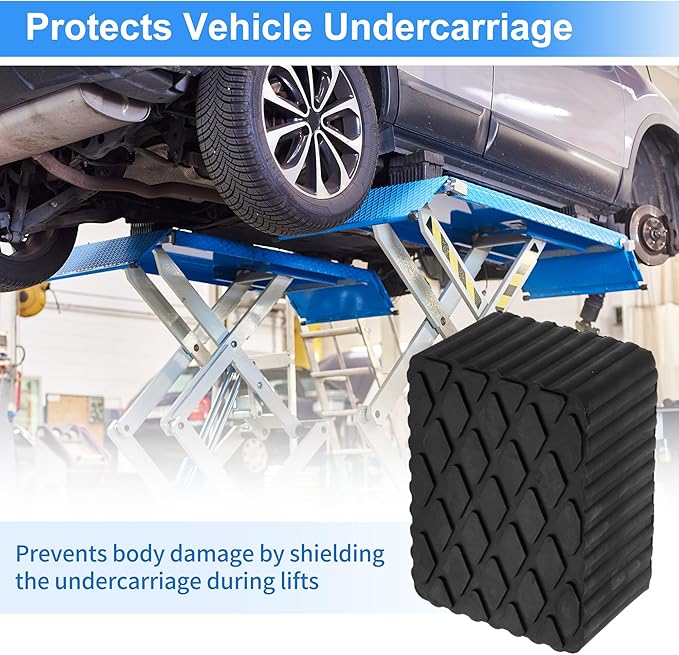 Car Jack Pads 6.3" x 4.7" x 3.1" Universal Jack Pad for Car Lift Heavy Duty Rubber Jack Stand Pads 8,000 Lbs(3.6 Tons) Anti-Slip Protect Frame Black 1Pc