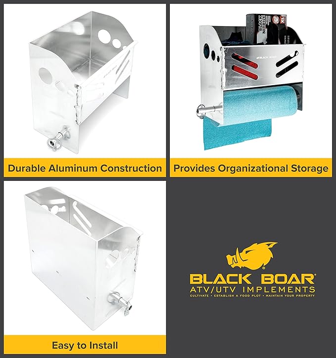 Black Boar Aluminum Holder for Enclosed Trailer/Garage | Holds (1) Paper Towel roll| Durable Construction | Easy to Install (66125)