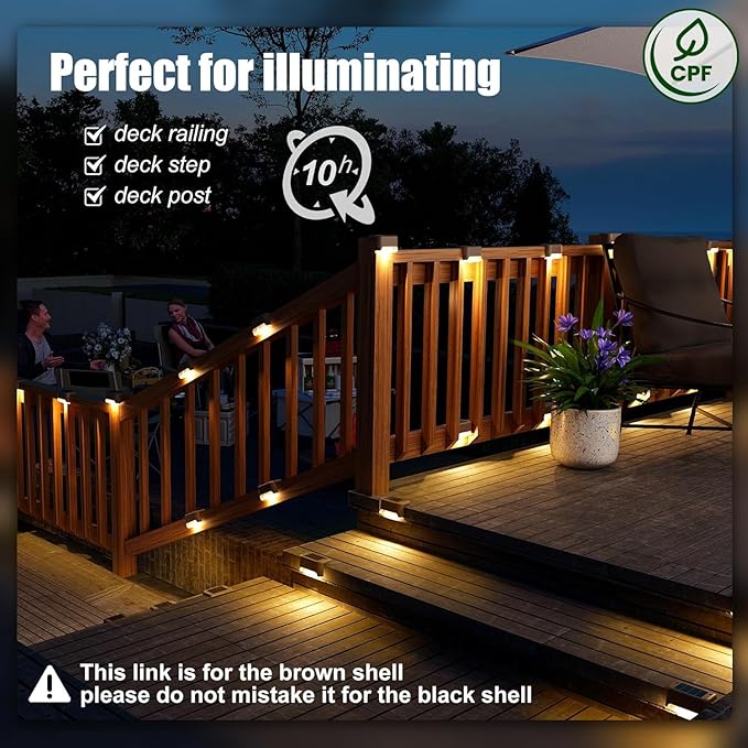 SOLPEX Solar Deck Lights Outdoor 16 Pack, Solar Step Lights Waterproof Led Solar lights for Outdoor Stairs, Step , Fence, Yard, Patio, and Pathway(Warm White)