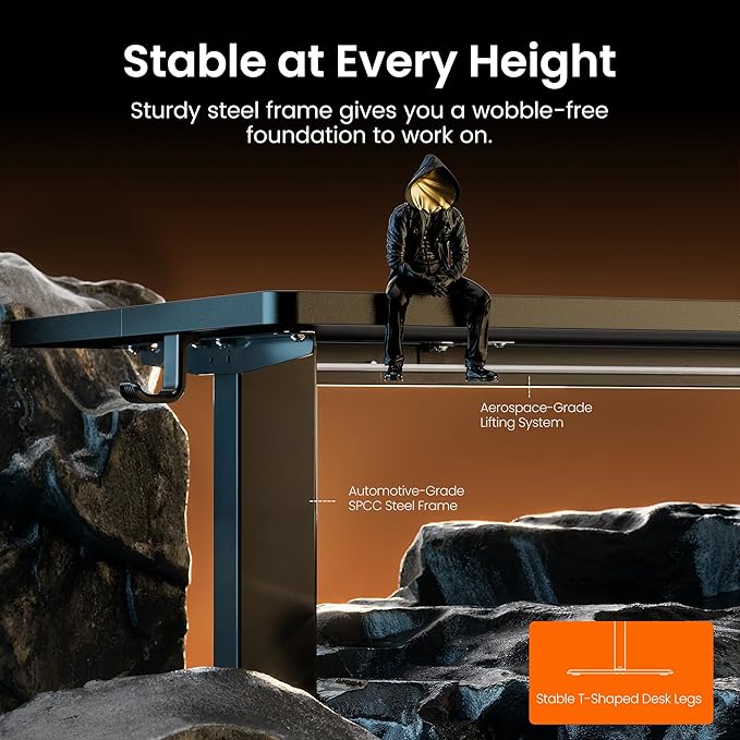 ErGear 31 X 19 Inch Height Adjustable Electric Standing Desk, Black | Smooth Height Adjustment, 4 Memory Presets, One-Touch Control, Stable Steel Frame, 176 lbs Capacity, Easy Assembly