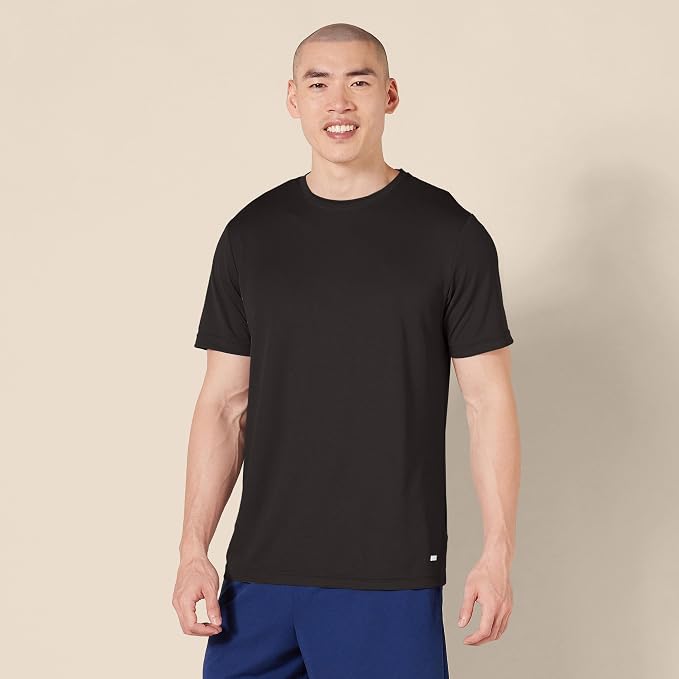 Amazon Essentials Men's Moisture Wicking Breathable Active Performance Tech Gym T-Shirts, Pack of 2