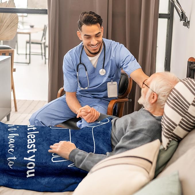 Get Well Gifts for Men Throw Blanket 60" x 80", Get Well Gifts for Men After Surgery, Feel Better/After Surgery/Surgery Recovery/Thinking of You/Get Well Soon Gift