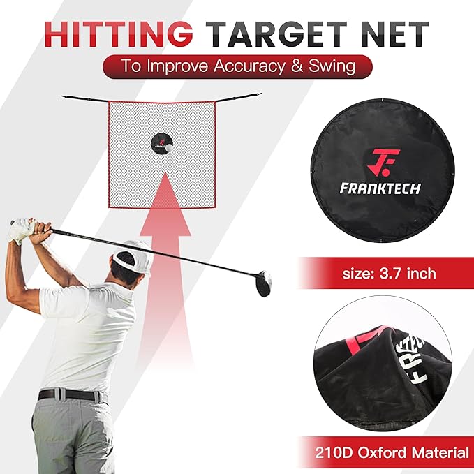 Golf Practice Net - Heavy Duty Driving Range Net with High Impact Chipping Target, Include Carry Bag and Golf Balls for Indoor Outdoor