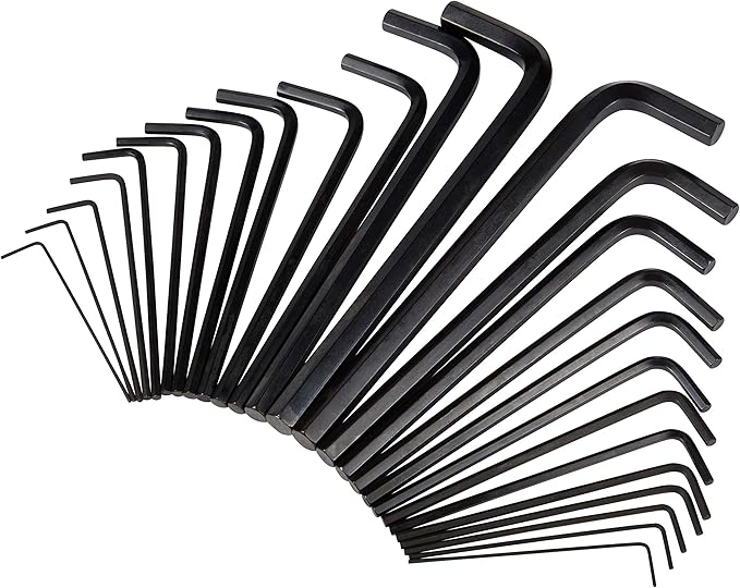 Steelman 26-Piece Long Arm Hex Key Wrench Set, Inch/Metric (SAE/MM), Extended Length Driver Shafts for Long Reach, Chamfered Ends, Durable Steel Resists Distortion