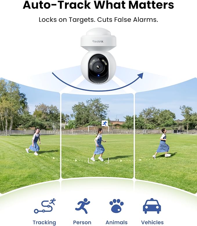 REOLINK E1 Outdoor Pro 4K PTZ Outdoor Security Camera WiFi Plug-in Power | No Subscription Local Storage, Dual-Band Wi-Fi 6, 3X Optical Zoom, Auto Tracking, Smart AI Detection, Color Night Vision