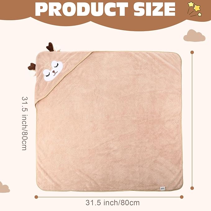 6 Pack Baby Hooded Towels Coral Fleece Baby Bath Towels 31.5 x 31.5 Inch Soft Absorbent Hooded Bath Blanket for Newborn Toddler Infant Boy Girl Shower Gift Supplies(Multicolor,Classic)