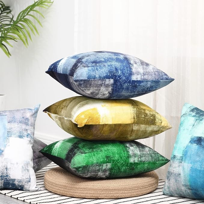 Throw Pillow Covers for Couch, 18x18 Inch, 2 Pack, Green | Decorative Throw Pillow Covers Cushion Covers for Couch Bedroom Sofa Living Room