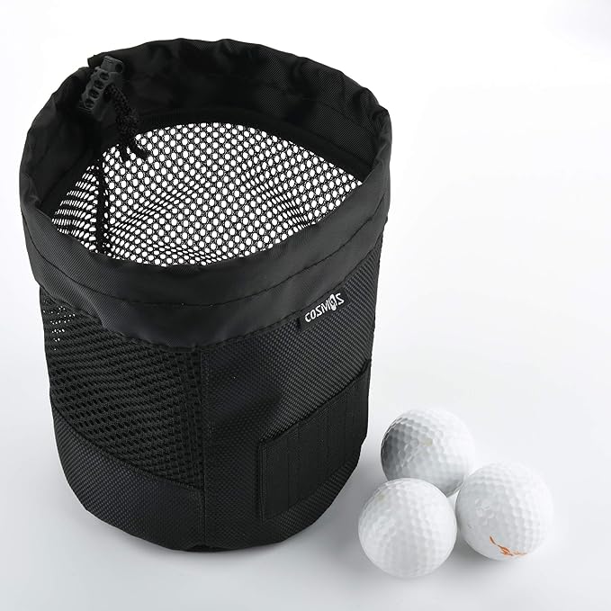Cosmos Golf Ball Storage Bag - Pack of 2, Nylon Mesh Net, Drawstring Pouch for Golf Tees & Club Ball Organizer