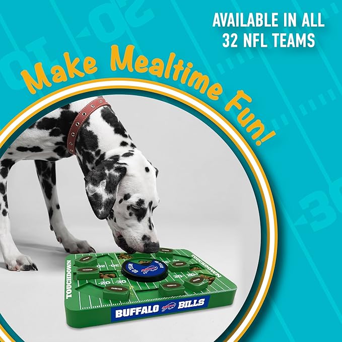 Pets First NFL Buffalo Bills Large Puzzle Toy, Dog Puzzle Treat Toy, New Large Size, Interactive Dog Treat Toy, Dog Slow Feeding Toy