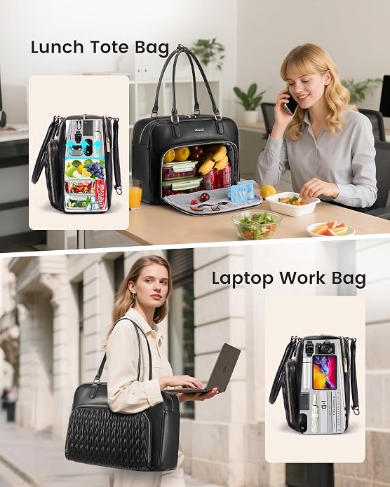 LOVEVOOK Tote Bag for Women,Light Puffer Tote Bag with Multi-pockets,Stylish Carry on Laptop Bags for Daily,Travel,Work,Gym