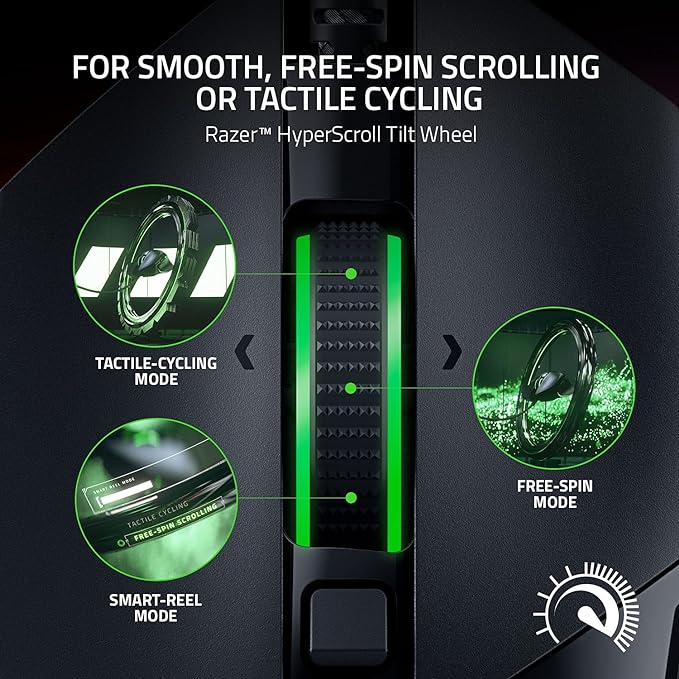 Razer Basilisk V3 Customizable RGB Wired Ergonomic Gaming Mouse, Black | Fastest Gaming Mouse Switch, Chroma RGB Lighting, 26K DPI Optical Sensor, 11 Programmable Buttons, HyperScroll Tilt Wheel