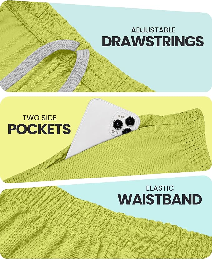 Quick Dry Knit Men's Athletic Shorts Loose-Fit Running Workout Gym Shorts