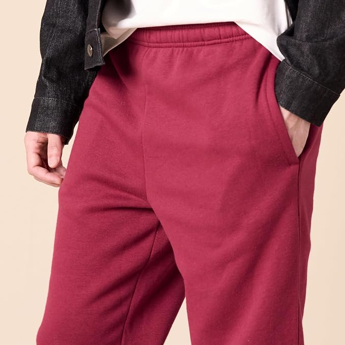 Amazon Essentials Men's Relaxed Straight Leg Fleece Open Bottom Sweatpant (Available in Big & Tall)