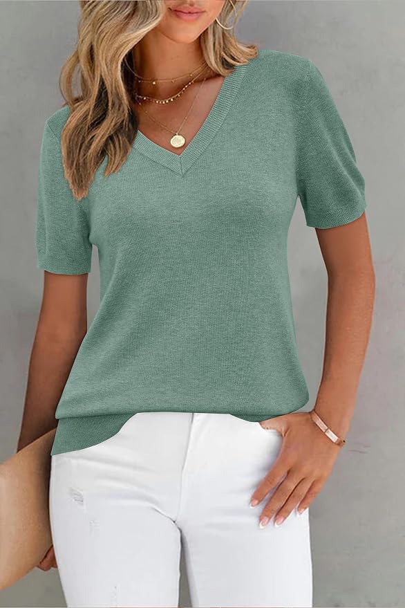 Arach&Cloz Women's Wool Blend Spring Summer Lightweight Business Casual Sweater Tops 2026
