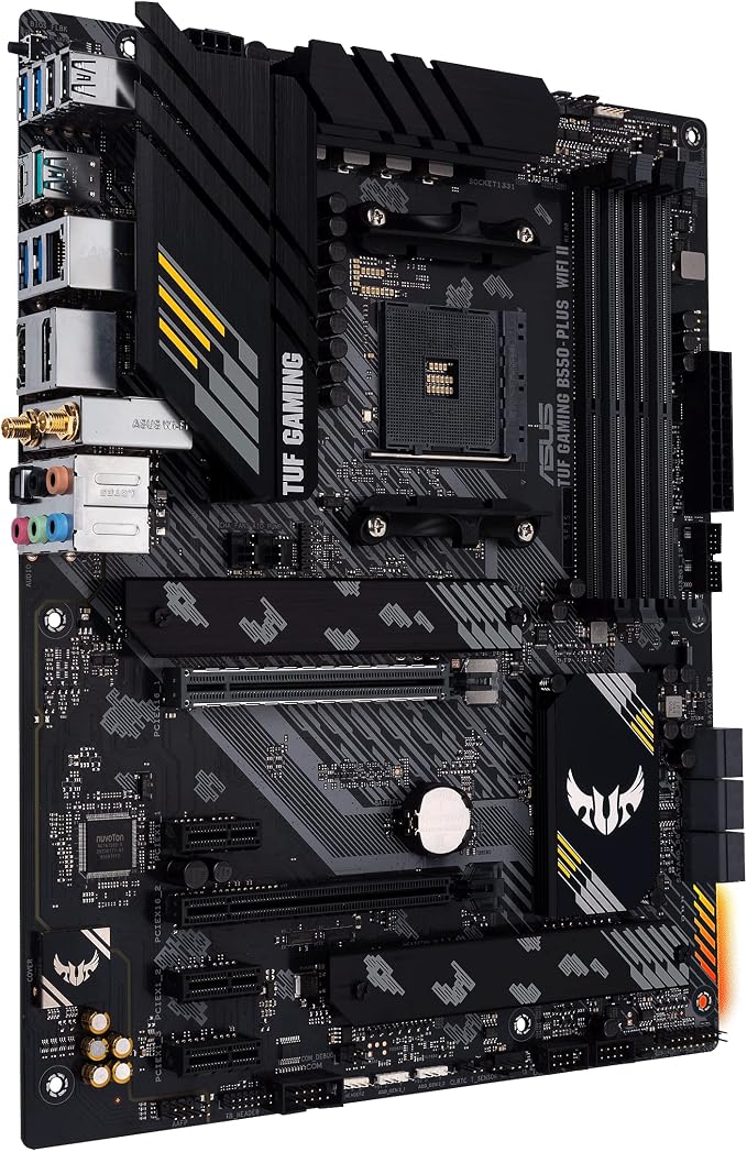 ASUS TUF Gaming B550-PLUS WiFi II AMD AM4 (3rd Gen Ryzen™) ATX Gaming Motherboard (PCIe 4.0, WiFi 6, 2.5Gb LAN, BIOS Flashback, USB 3.2 Gen 2, Addressable Gen 2 RGB Header and Aura Sync)