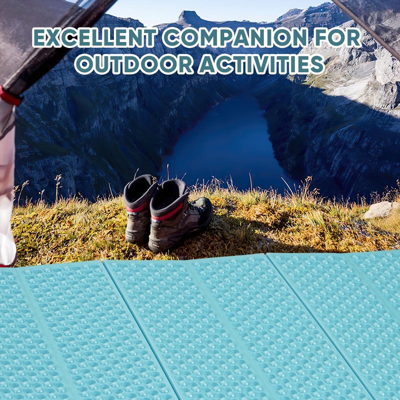 Ultralight Foam Sleeping Pad, Waterproof Closed Cell Foam Pad for Superior Insulation, Folding Sleeping Mat for Compact Storage, Foldable and Portable for Hiking and Camping (Blue)