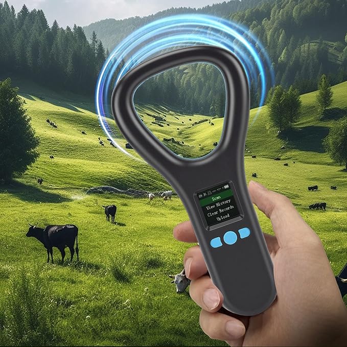 EBTOOLS Pet Microchip Scanner, FDX B EMID ISO11784 85 1.44 Inch TFT Screen 500 Data Storage Rechargeable Portable Reader, with USB Connectivity, for Dog Cat Pig Animal