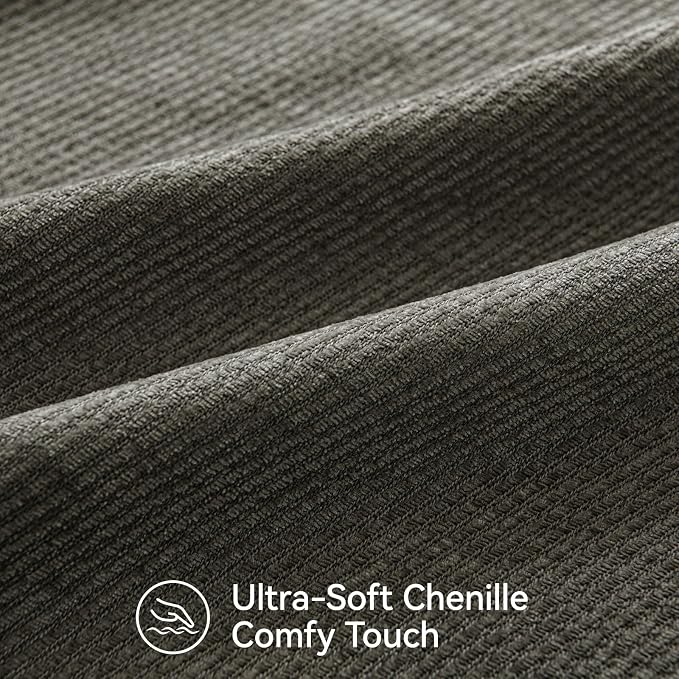 a moment Pack of 2 Decorative Chenille Throw Pillow Covers with Twill Cushion Covers for Sofa Living Room Couch Bed 20x20 Inch Dark Gray