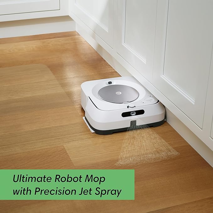 iRobot Braava Jet M6 (6110) Ultimate Robot Mop- Wi-Fi Connected, Precision Jet Spray, Smart Mapping, Works with Alexa, Ideal for Multiple Rooms, Recharges and Resumes, White