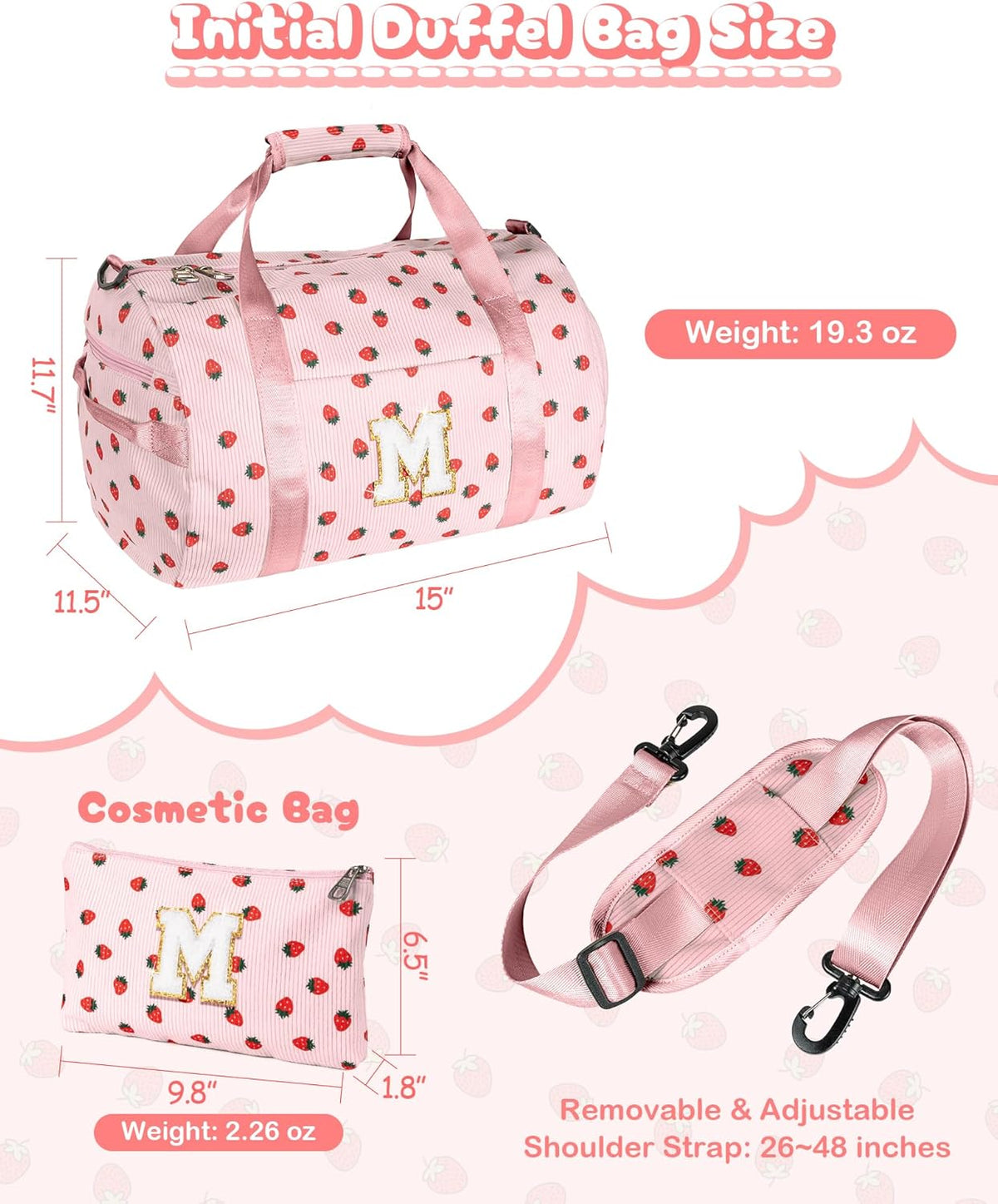 Skiennix Dance Bag - Personalized Girls Gym Duffel with Shoe Compartment & Makeup Pouch | Perfect Gift for 8-Year-Olds