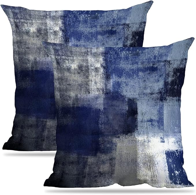 Throw Pillow Covers for Couch, 22x22 Inch, 2 Pack, Blue | Decorative Throw Pillow Covers Cushion Covers for Couch Bedroom Sofa Living Room