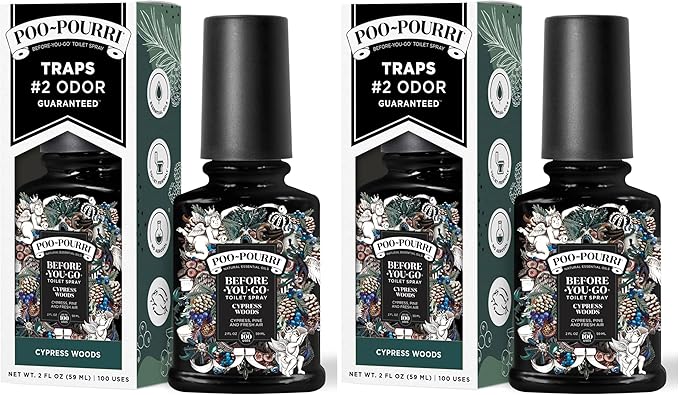 Poo-Pourri Before-You-Go Toilet Spray, Cypress Woods, 2 Fl Oz - Cypress, Pine and Fresh Air (Pack of 2)