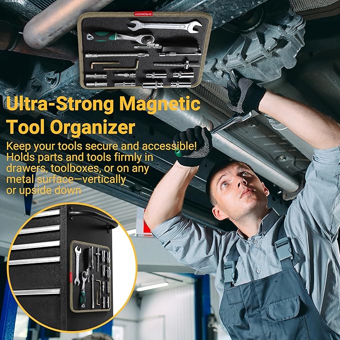 Magnetic Tool Mat Set, Mechanic's Magnetic Tray, Screw Mat & Garage Accessory 3pcs