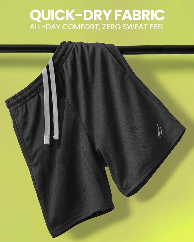Quick Dry Knit Men's Athletic Shorts Loose-Fit Running Workout Gym Shorts