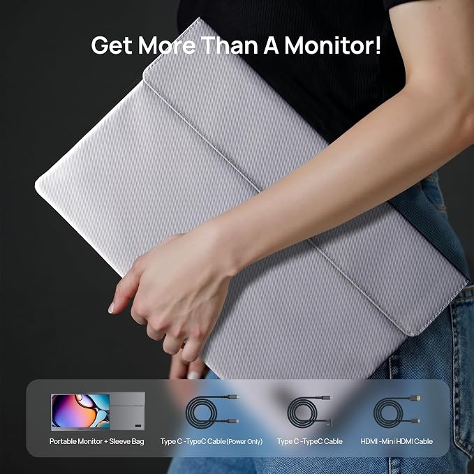 ARZOPA 16.1'' 180Hz 2.5K Portable Monitor, 2560x1440 QHD 107% sRGB Kickstand Portable Gaming Monitor with HDR, Ultra Slim, Eye Care, External Second Screen for Laptop, PC, PS5, Mac, Xbox-Z3FC