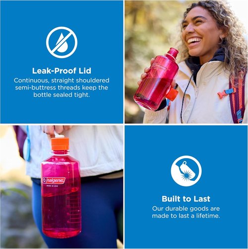 Nalgene 32 oz Narrow Mouth Water Bottle - BPA-Free, Durable & Leak-Proof | Lightweight for Gym, Office & Travel, Periwinkle