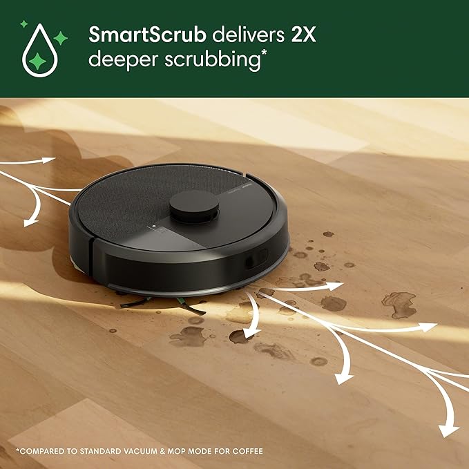 iRobot Roomba 105X Robot Vacuum & Mop Combo, AutoEmpty Dock, Self‑Emptying for Up to 75 Days, 70× Power‑Lifting Suction, Smart LiDAR Mapping, App & Voice Control, Ideal for Homes with Pets & Kids