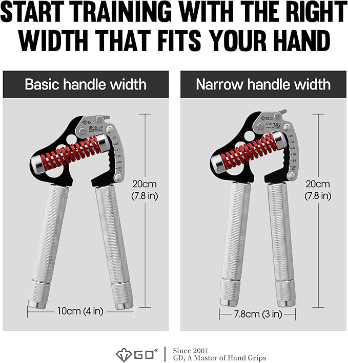 GD IRON GRIP Grip Strength Trainer Adjustable Hand Gripper Strengthener Hand Grip Exerciser Wrist Strengtheners Silent & Durable – Forearm, Finger & Hand Strength Training for Athletes, Climbers & Rehabilitation