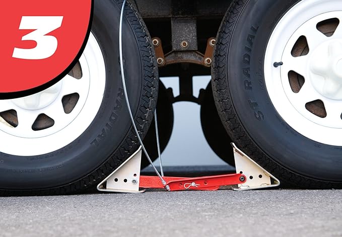 Fastway ONESTEP Wheel Chock Double Pack for Tandem Axle Trailers and RVs-16 Inches to 24 Inches Long-Qty 2