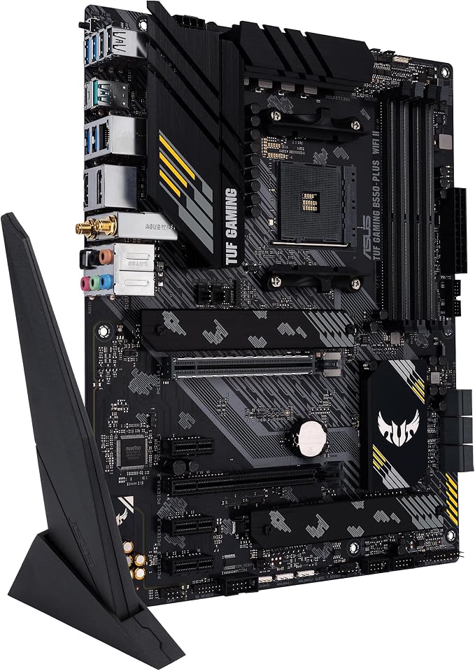 ASUS TUF Gaming B550-PLUS WiFi II AMD AM4 (3rd Gen Ryzen™) ATX Gaming Motherboard (PCIe 4.0, WiFi 6, 2.5Gb LAN, BIOS Flashback, USB 3.2 Gen 2, Addressable Gen 2 RGB Header and Aura Sync)