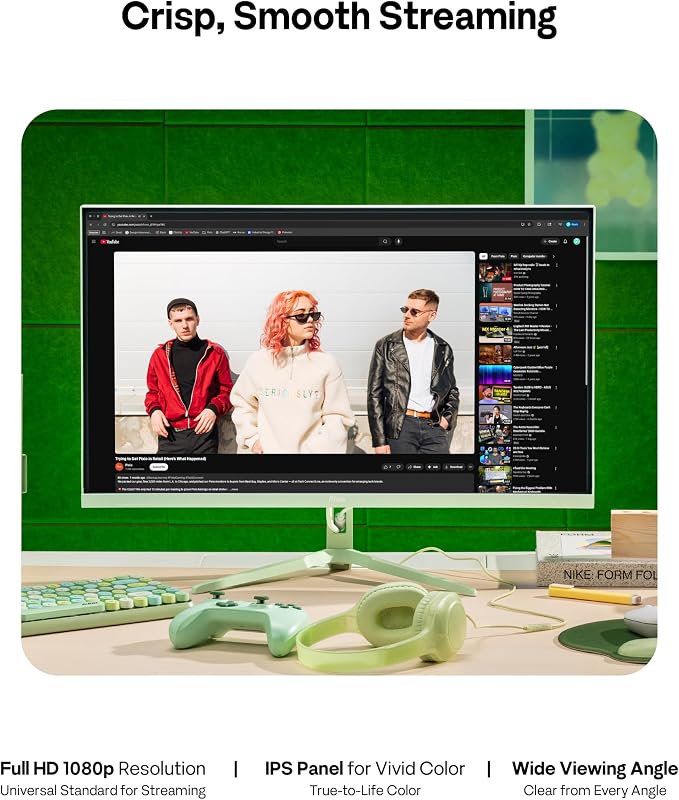 Pixio PX246 Wave Mint Green 24 inch 120Hz Refresh Rate FHD 1080p Resolution IPS Panel 4ms GTG Response Time Gaming Monitor with Adaptive Sync
