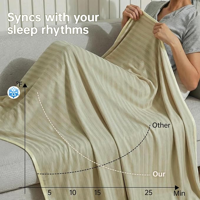 Guohaoi Cooling Blanket for Hot Sleepers and Night Sweats 90"x90" Queen | Arc-Chill Q-Max >0.5 Cool Fiber,100% Oeko-Tex Certified Lightweight Summer Blanket for Travel/Outdoor Ultra Cold Breathable