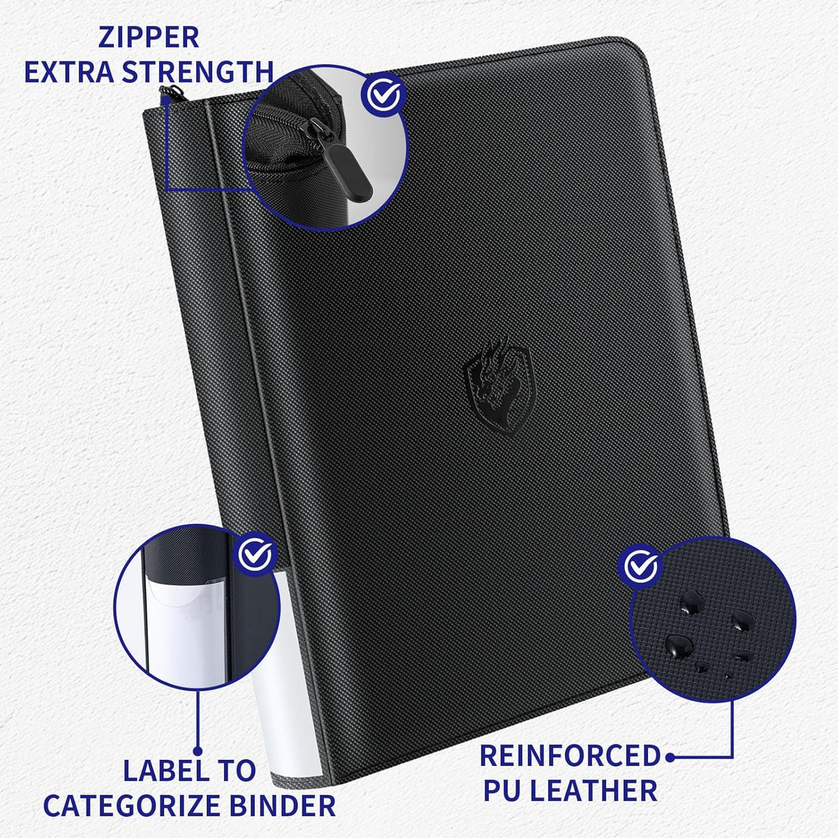 Skiennix Card Sleeve Combo - 200 Hard Plastic & 200 Soft Sleeves with Toploader Binder & 20 Holders