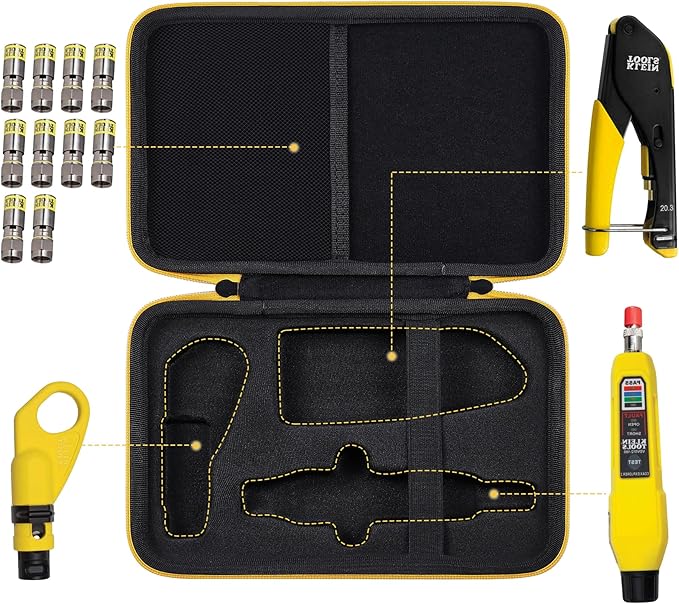 Aenllosi Hard Carrying Case Replacement for Klein Tools VDV002-818 Coaxial Cable Tools and Connectors,Customised Holder for Coax Cable Crimper Kit Tool(Case Only)