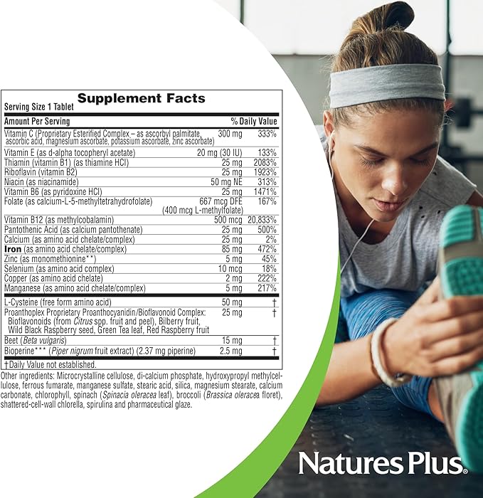 Natures Plus Hema-Plex Iron - 30 Slow-Release Tablets, Pack of 6 - Total Blood Health - 85 mg Chelated Iron - with Vitamin C & Bioflavonoids - Non GMO, Vegetarian & Gluten Free - 180 Total Servings