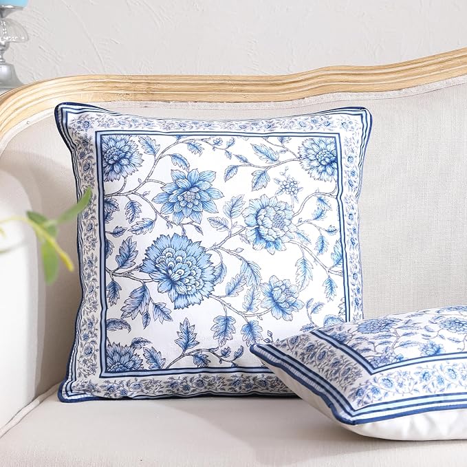 Designer Velvet Throw Pillow Cover,Set of 2,18"x18"-BlueWilow | Pillow Cover,Concealed Zipper Design,Dragonfly Pattern,Sofas,Bedroom,Living Room,Lounge Chairs,All Season Home Decor