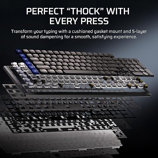 Corsair Vanguard AIR 99 Wireless Low-Profile Optical-Mechanical RGB Gaming Keyboard – QWERTY US, 99% Layout, OPX Switches, 8000Hz Hyper-Polling, Stream Deck Integration, Flashtap SOCD – Black
