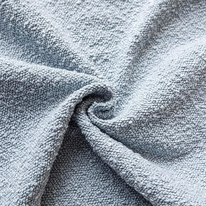 Foindtower Pack of 2 Modern Textured Boucle Throw Pillow Covers Accent Solid Decorative Pillow Cases Cozy Woven Couch Cushion Case for Chair Sofa Bed Living Room Home Decor, 18 x 18 Inch, Light Blue