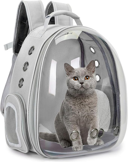 Cat Bubble Backpack Carrier for Small Medium Dogs Cats Carrying Bag, Airline Approved Pet Travel Carrying Bag Dog Hiking Walking Outdoor Backpack (Gray)