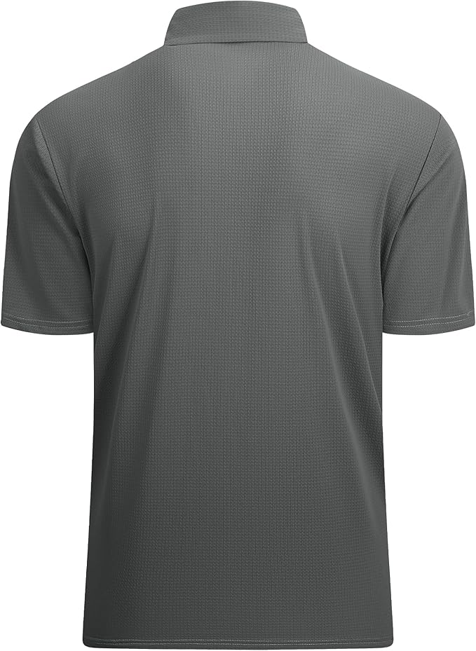 Alex Vando Mens Golf Shirt Moisture Wicking Quick-Dry Short Sleeve Casual Polo Shirts for Men