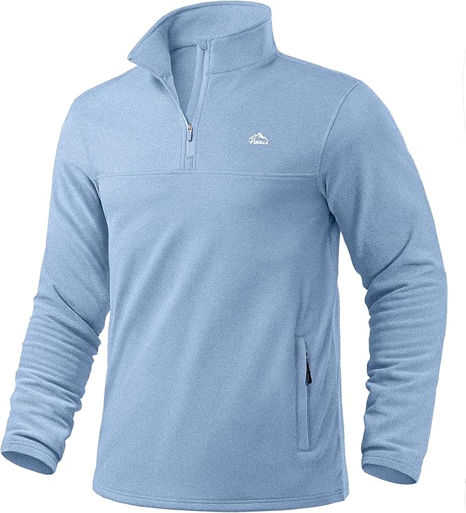 Pudolla Men's Quarter Zip Pullover with 2 Pockets Fleece Warm Soft Golf Sweatshirts for Athletic Workout Running