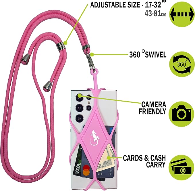 Gecko Travel Tech Cell Phone Lanyard Phone lanyards for Around The Neck Neck Lanyard Phone Crossbody