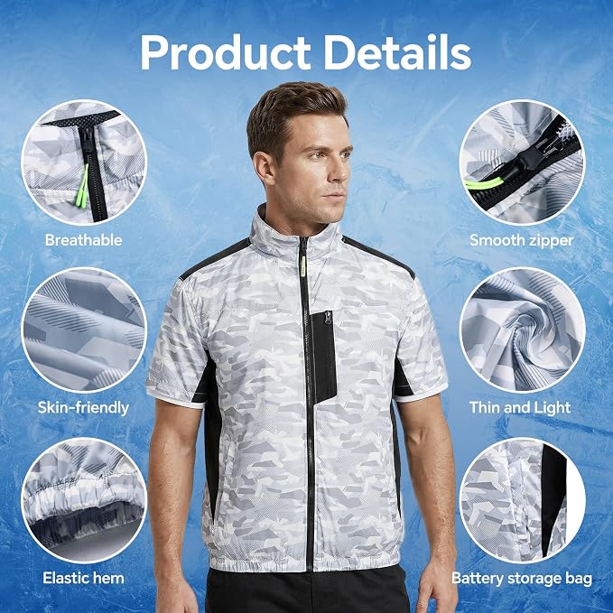 Cooling Vest with 30,000mAh Battery Pack,2 High-Speed Cooling Fans Jacket Air Conditioned Workwear for Summer