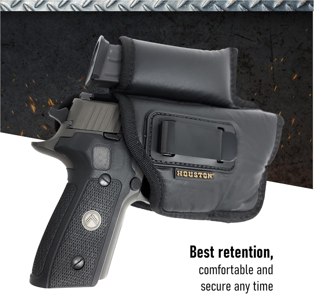 Skiennix IWB Pistol Holster - Eco Leather with Mag Pouch for Glock 17/19/21 & XDM (Right-Handed)